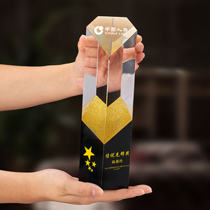 Hbl tùy chỉnh 3D laser khắc K9 Tinh thể thủy tinh giải thưởng mảng trophies với cơ sở màu đen quà Tặng lưu niệm - Product Image 4