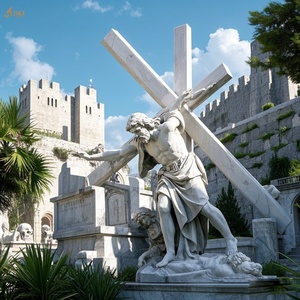 Église catholique chrétienne célèbre grande pierre sculpter jésus 14 Stations neuvième station marbre <span class=keywords><strong>blanc</strong></span> jésus <span class=keywords><strong>tombe</strong></span> troisième fois Sculpture - Product Image 3