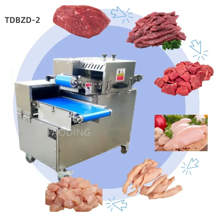 Machine commerciale multifonctionnelle de découpe de cubes de viande Machine automatique de découpe de cubes de bœuf congelés de poulet