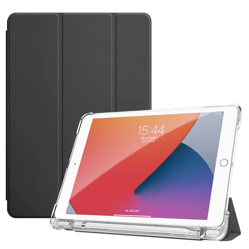 Nieuwe 10.2 Inch Case Voor Ipad Potlood Houder Trifold Smart Ultra Slim Pu Leather Case Voor Ipad 7th 8th Generatie