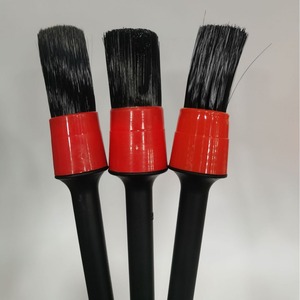 Car Wash <b>Brush</b> Set 5 Piece Black Red Fine Bristle For Air <b>Vents</b> And Gaps Cleaning Detailing Tool - Product Image 3