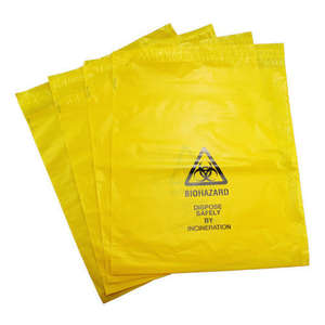 Bolsa de basura médica con logotipo personalizado Biohazard biodegradable bolsa de basura clasificada portátil plana producto de embalaje e impresión - Product Image 3