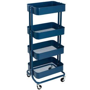 Estante para aperitivos de dormitorio multicapa para suelo, estante de acabado móvil para baño, estante de cocina móvil Simple con ruedas - Product Image 2