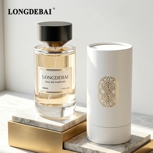 Nuevo Diseño 2026, Elegante Botella de Perfume Cilíndrica Transparente Vacía de 50ml 100ml, Botella de Perfume de Vidrio Transparente con Caja de Empaque - Product Image 1