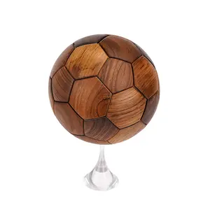 Weihnachts geschenk Geschenk Home Crafts 3d Würfel Spielzeug Schwarz Walnuss Holz Fußball Puzzle Einst eck schloss und Zapfen zusammen gebaut Fußball