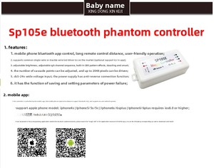 Sp105e cho Bluetooth giao hưởng ws2811/2812b đầy đủ màu sắc LED Strip ánh sáng 5 đến 24V điều khiển từ xa Dimmer với chạy ứng dụng điều khiển - Product Image 6