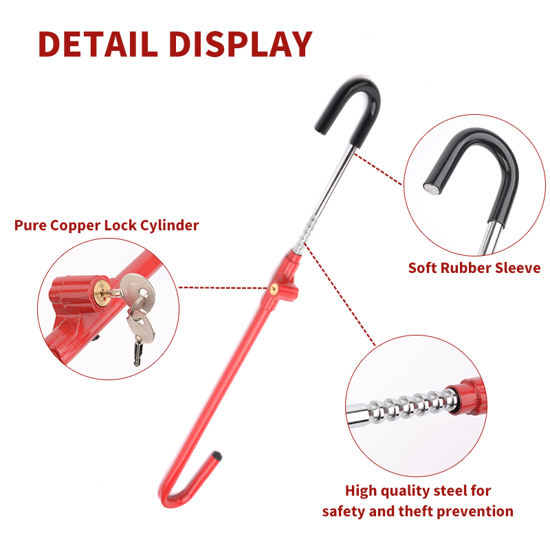 X-Racing Heavy-Duty Alloy Steel U-Shaped Steering Wheel Lock - Anti-Theft Car Security Device