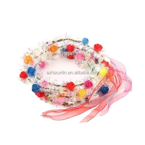 <span class=keywords><strong>Serre</strong></span>-tête et couronne florale LED modernes et lumineuses en gros pour mariages, fêtes et cadeaux – Matériau PVC, lumières fixes/clignotantes - Product Image 6