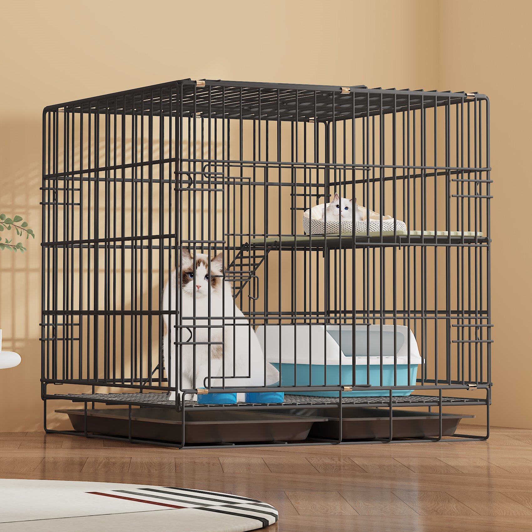 Collapsible Cat Trap Cage Humane Animal Control Solution