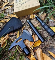 Hache de camping pliable en acier inoxydable de haute qualité, hache à double lame multi-usages pour la survie en plein air, qualité DIY, garantie 1 an