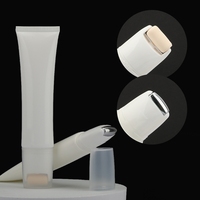Ensemble de tubes en plastique populaires pour les soins de la peau, huile essentielle, 80 ml, 100 ml, 120 ml, emballage cosmétique en PE avec rouleaux de brosse personnalisés, tête de massage