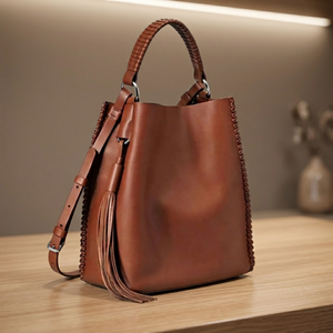 Sac à main en cuir véritable de haute qualité, personnalisable avec logo de marque, fermeture éclair, imperméable, BS INTERNATIONAL - Product Image 2