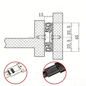 Correderas de Rodamiento de Bolas Hafele con Mecanismo de <span class=keywords><strong>Cierre</strong></span> Automático y <span class=keywords><strong>Cierre</strong></span> Suave, Deslizamiento de Tres Secciones - Product Image 3