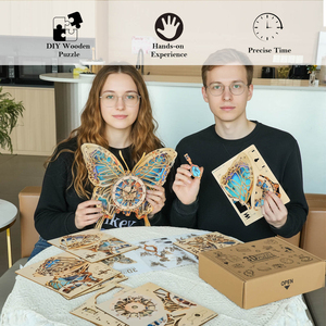 Rompecabezas de madera 3D con forma de mariposa, kit de montaje DIY para decoración del hogar, juguete STEM unisex para adultos - Product Image 3