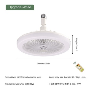 พัดลมเพดาน LED แบบทันสมัยฐาน E27ติดตั้งง่ายสำหรับห้องนอนโคมไฟแบบบูรณาการห้องนอนห้องครัวห้องเด็กระเบียงทางเดิน - Product Image 2