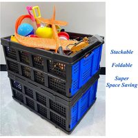 Panier de rangement pliable en plastique à 1 couche avec couvercle, 260x400x560, pour le stockage des fruits et le shopping - Vente en gros usine
