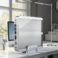 Mini PC de escritorio sin ventilador con Intel Broadwell NUC Core I3 5005U i5 5200U i5 5250U Win7/8/10 MiniPC Barebone i5 4200U
