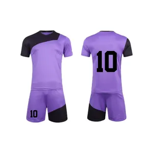 Factory Wholesale Black White Stripes Soccer Uniform Breathable Soccer Uniforms Sets For Kids Custom Soccer Uniform