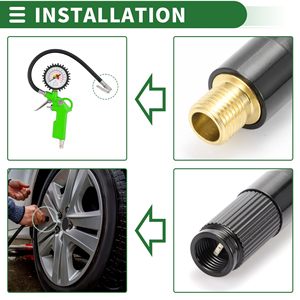 Tire <b>Inflation</b> Hose Air Pump Extension Tube Copper Universal For <b>Cars</b> With Pressure Resistant Rubber Hose Sealing - Product Image 5