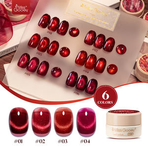 Miss Gooey Yüksek Pigmentli Kedi Gözü Jeli 6 Renk Yakut Hema İçermeyen Profesyonel Tırnak Sanatı Uzun Süreli Manyetik Oje Seti OEM - Product Image 1