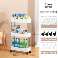Support de rangement en plastique multicouche Chariot sur pied pour salle de bain toilette salon cuisine Gap Storage
