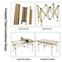 Table pliante portable haut de gamme en acier au carbone pour pique-nique, camping et barbecue, mobilier d'extérieur, vente en gros