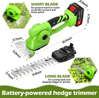 Taille-haie sans fil portable de qualité industrielle et DIY avec double ciseaux, batterie rechargeable, garantie de 2 ans - Outils de jardin