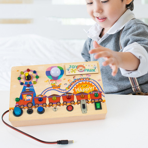 2024 mới nhất Toddler mầm non sân chơi <span class=keywords><strong>LED</strong></span> ánh sáng tay-on Thần Tài board điện tử bận rộn Board bé Đồ chơi giáo dục - Product Image 3