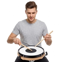 Pad d'entraînement HEBIKUO de 12 pouces de haute qualité avec peaux de batterie élastiques en érable, modèles 8012/9012, emballage personnalisé, vente en gros