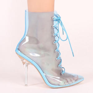 <span class=keywords><strong>Sandali</strong></span> trasparenti da donna alla moda tacchi alti più comodi chiari a punta - Product Image 5