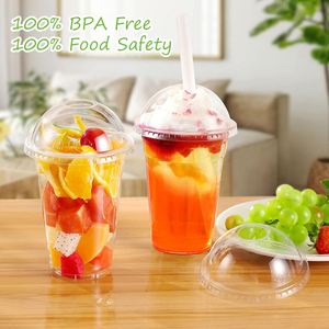 แก้วพลาสติก PET ขนาด 16 ออนซ์ พร้อมฝาโดมใส สำหรับกาแฟเย็น สมูทตี้ น้ำผลไม้ โซดา ค็อกเทล และงานปาร์ตี้ - Product Image 4