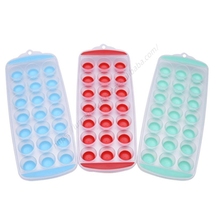 Molde de silicona de grado alimenticio T234 con 21 rejillas para cubitos de hielo y frutas, accesorios de cocina, molde redondo pequeño DIY al por mayor - Product Image 1