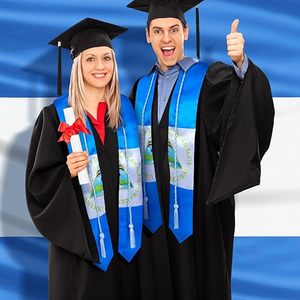 Estola de Graduación con Banderas de Países Mixtos + Cordones de Honor Estilo Bandera, Regalo de Graduación - Product Image 6