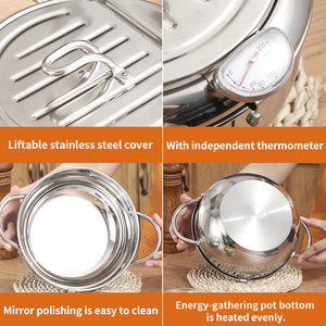 <span class=keywords><strong>Friteuse</strong></span> en acier inoxydable 201/304 de haute qualité avec thermomètre, marmite de cuisson, <span class=keywords><strong>friteuse</strong></span> et filtre pour ustensiles de cuisine - Product Image 4