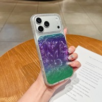 Étui de téléphone portable en PC transparent de luxe avec design papillon en diamant et design cristal pour iPhone 17/16/15/14/13 Pro Max