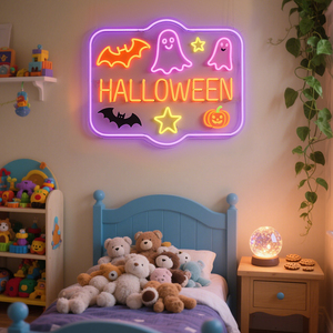 Tablero trasero de acrílico montado en la pared al por mayor de gran volumen, entrega rápida, gráfico juguetón, <span class=keywords><strong>Halloween</strong></span>, decorativo, luz LED personalizada, neón - Product Image 3