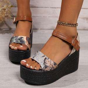 Sandalias de Plataforma con Suela Gruesa para Mujer, Estilo Europeo Americano, Tallas Grandes, Color Sólido, Modelo M9, Novedad 2025 - Product Image 1