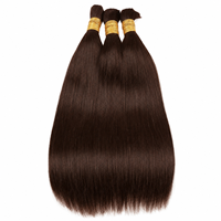 Cheveux humains bruts en vrac pour tressage, cheveux raides doublement étirés pour extensions de tresses afro crépues