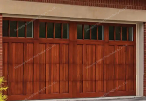 Puerta de garaje enrollable seccional residencial automática de madera de belleza 16x8 - Product Image 2