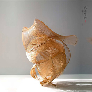 Bamboo Weaving Art Sculpture 100cm200-300cm Natural Handmade Decor For Home Hotel Teahouse Museum - Product Image 3