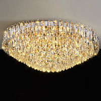 Lampe LED ronde en cristal de fer pour la maison et le restaurant Design moderne salon chambre à coucher hall d'hôtel salle de conférence