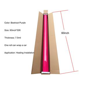 Haute brillance 1.52x17m PVC voiture Wrap vinyle anti-rayures changement <span class=keywords><strong>de</strong></span> couleur Auto vinyle <span class=keywords><strong>Film</strong></span> complet corps betterave violet voiture emballage <span class=keywords><strong>Film</strong></span> - Product Image 2