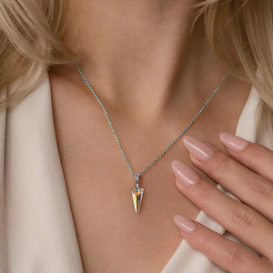 RINNTIN SWN26 <span class=keywords><strong>collana</strong></span> punta <span class=keywords><strong>di</strong></span> cristallo arcobaleno <span class=keywords><strong>collana</strong></span> 925 in argento Sterling moderna <span class=keywords><strong>collana</strong></span> spigolosa gioielli geometrici - Product Image 5