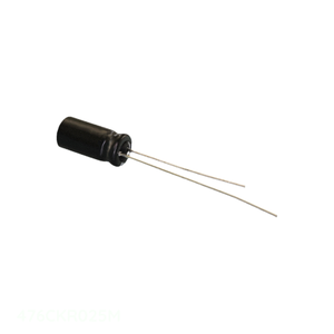 Distribuidor Autorizado, Condensador de Aluminio de 47 uF 476CKR025M, Montaje a través de Orificio, 47UF 20% 25V, Tipo Radial TH - Product Image 1