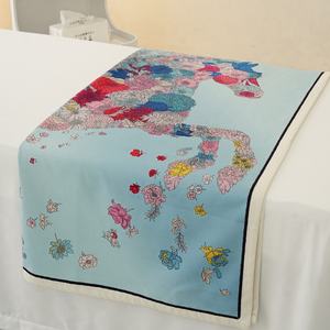 Topper de lit ou lit de massage à cils de qualité supérieure (beige) avec un beau motif floral Ensemble de draps de <span class=keywords><strong>traitement</strong></span> de spa de protection de luxe - Product Image 4