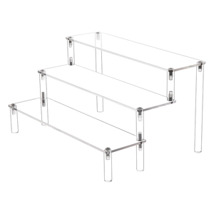 Prateleira Expositora Moderna Portátil de Acrílico com Três Camadas, Leve, Independente e Multicamadas para Joias, Cosméticos e Cozinha - Product Image 1