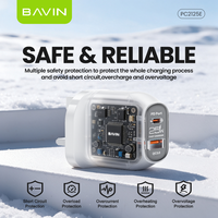 Adaptor Daya Perjalanan BAVIN PC2125E 25W PD 3.0 QC3.0 Dual Port Colokan UK Dengan Kabel Pengisian Cepat 3A untuk Pengisi Daya Cepat Ponsel