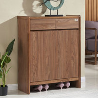 24 paires de meubles de maison de style antique à 6 couches, petite armoire de rangement de chaussures en bois de teck pour l'entrée