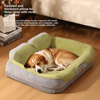 Coussin pour chien toutes saisons respirant et chaud, épaissi pour l'hiver, avec support cervical en polyester, lit pour animaux de compagnie, tapis pour chat