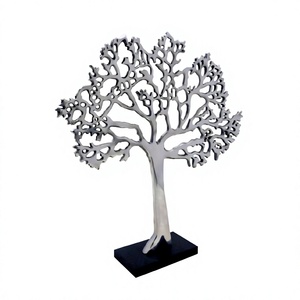 Most Selling Modern Polished Aluminum Metal <b>Tree</b> Sculpture Handicraft Artistic Decorative Molded Nickel Plated Tabletop Office - Product Image 1